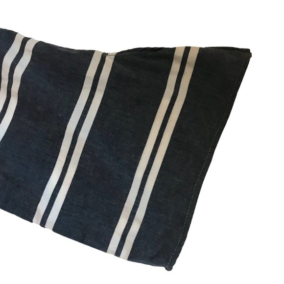 The Limited Denim Blue White Stripe off shoulder 3/4 sleeve Womens top sz small - Picture 11 of 11